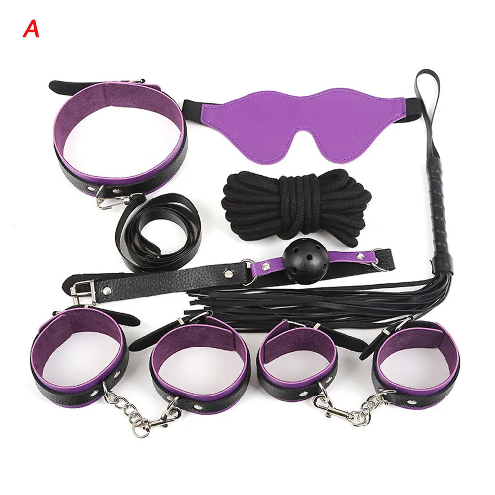 New fashion 7 Pcs SM Bondage Set Adult Kit Handcuffs Ball Whip Collar Fetish stimulate Toiletry Kits Tool #40-
New fashion 7 Pcs SM Bondage Set Adult Kit Handcuffs Ball Whip Collar Fetish stimulate Toiletry Kits Tool #40-