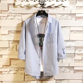 #0132 Spring Mens's Shirt Long Sleeve Slim Fit Casual Vertical Stripe Shirt Plus Size 4XL 5XL Cotton Korean Fashion Dress Shirts
#0132 Spring Mens's Shirt Long Sleeve Slim Fit Casual Vertical Stripe Shirt Plus Size 4XL 5XL Cotton Korean Fashion Dress Shirts