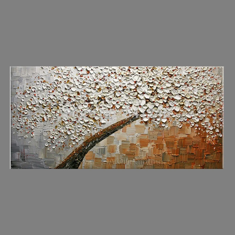 Hand-painted modern home decor wall art picture Brown white Cherry Blossom tree thick paint palette knife oil painting on canvas
Hand-painted modern home decor wall art picture Brown white Cherry Blossom tree thick paint palette knife oil painting on canvas