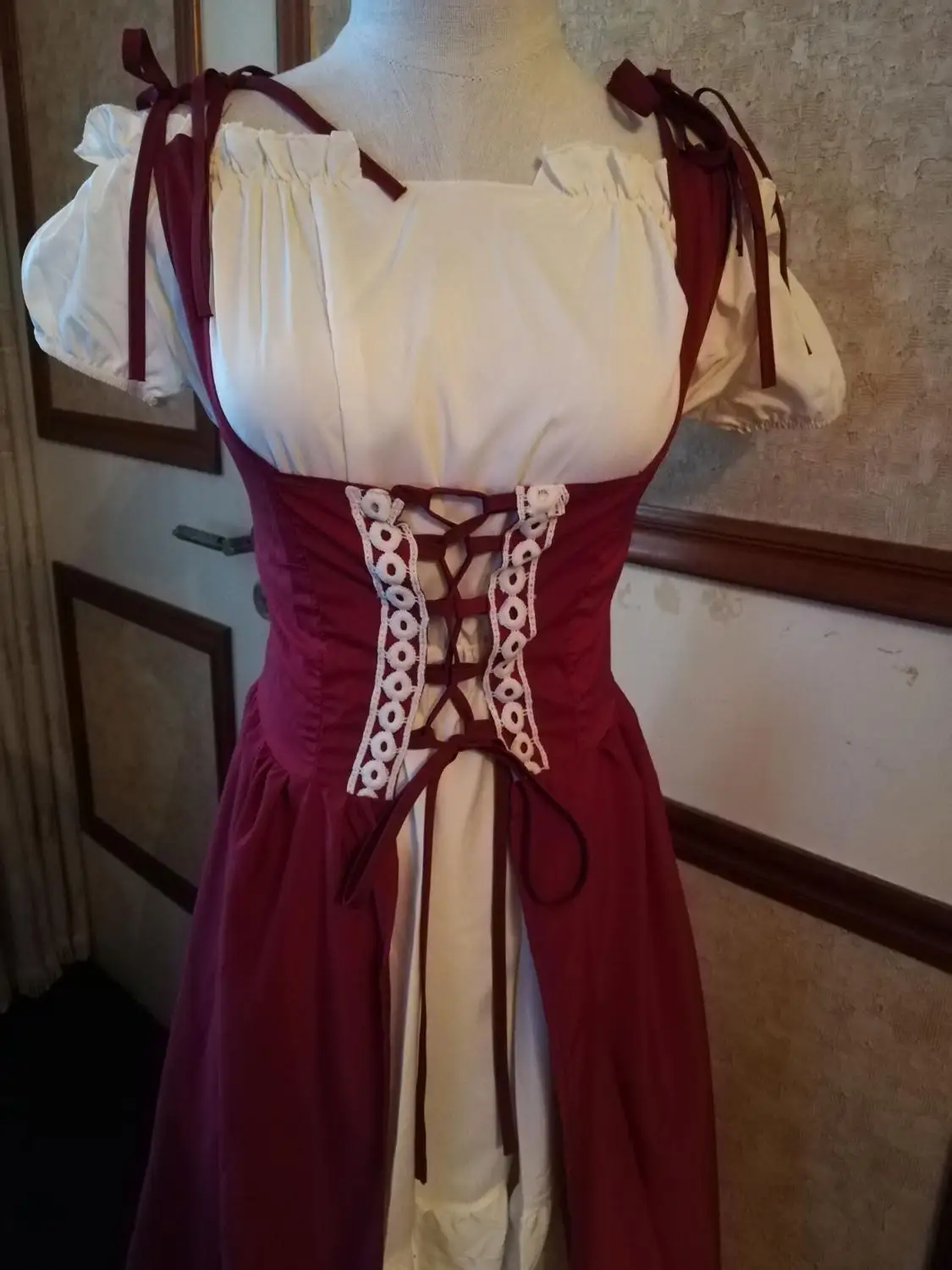 Plus Size Women short Sleeve Lace Up Medieval cos Renaissance Long Maxi Dress Vintage Palace Square Neck bandage Maid Dresses
Plus Size Women short Sleeve Lace Up Medieval cos Renaissance Long Maxi Dress Vintage Palace Square Neck bandage Maid Dresses
