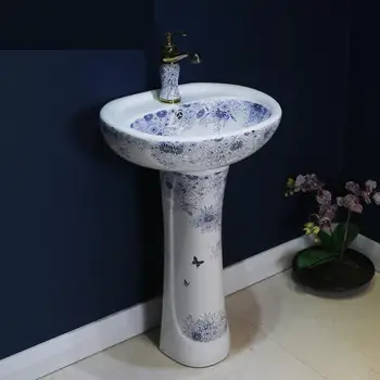 Hand Simple Pedestal Basin Balcony Bathroom Outdoor Integral Floor Platform Pool Basin blue and white pattern Vanity Wash Sink
Hand Simple Pedestal Basin Balcony Bathroom Outdoor Integral Floor Platform Pool Basin blue and white pattern Vanity Wash Sink