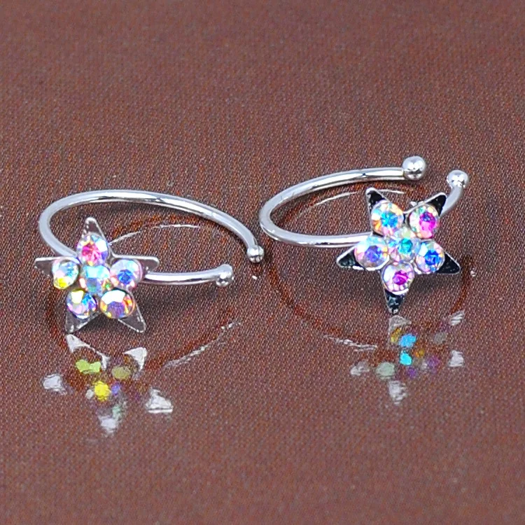 Starbeauty 1 pc Multicolored Star Fake Nose Piercing Hoop Nose Rings Septum Clicker Body Piercing Hanger Clip Body Jewelry Gift
Starbeauty 1 pc Multicolored Star Fake Nose Piercing Hoop Nose Rings Septum Clicker Body Piercing Hanger Clip Body Jewelry Gift
