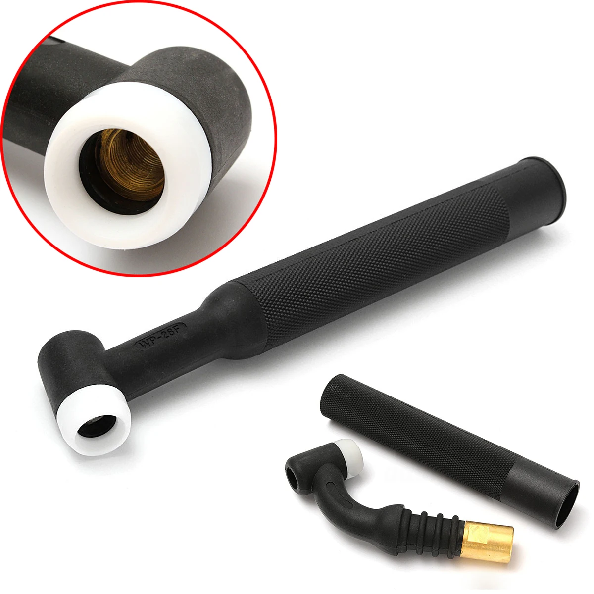 250A WP-26F SR-26F Tig Welding Torch Mayitr Black Flexible Head Body Nozzle Gas Cooled Torch 26 Series Welding Accessories