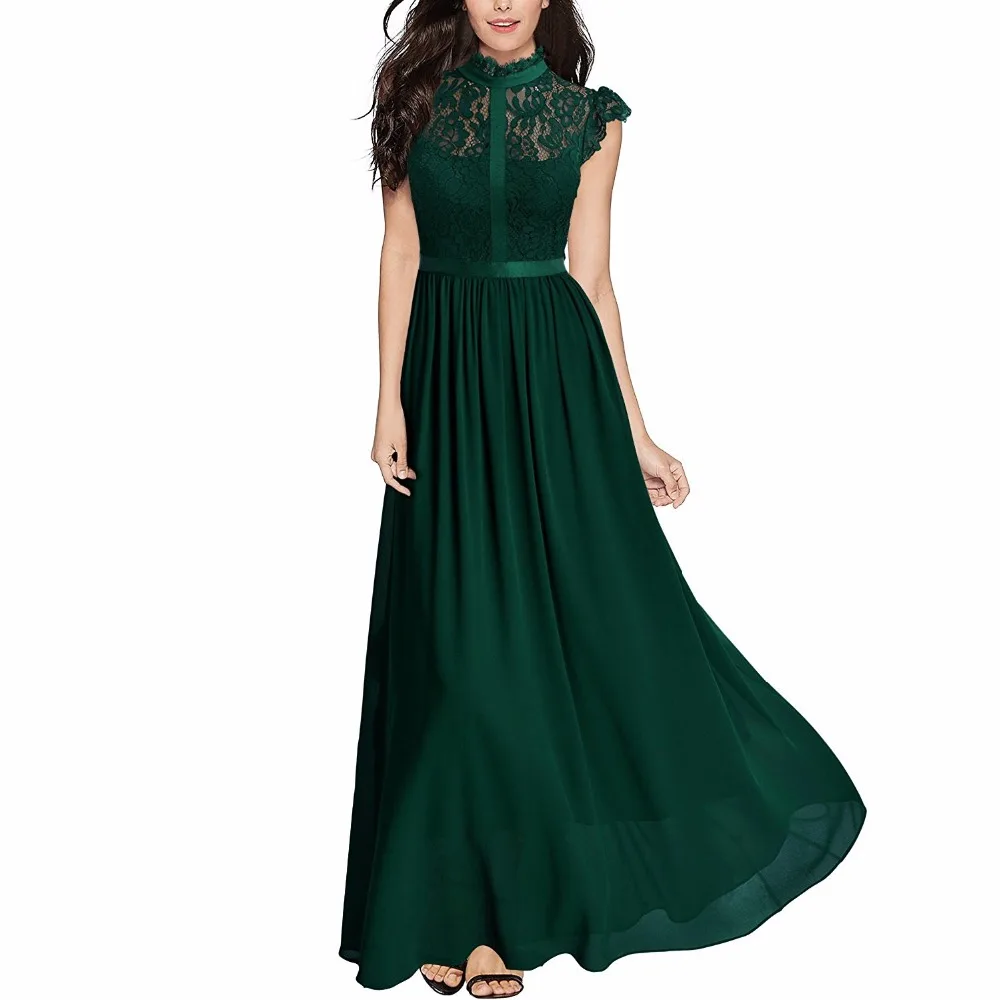 Women's Formal Floral Lace Cap Sleeve Evening Party Maxi Dress Chiffon Long Dresses
Women's Formal Floral Lace Cap Sleeve Evening Party Maxi Dress Chiffon Long Dresses
