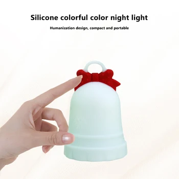 Cartoon colorful led lights Christmas bells silicone night light USB charging models pat light LED kids night light gift
Cartoon colorful led lights Christmas bells silicone night light USB charging models pat light LED kids night light gift