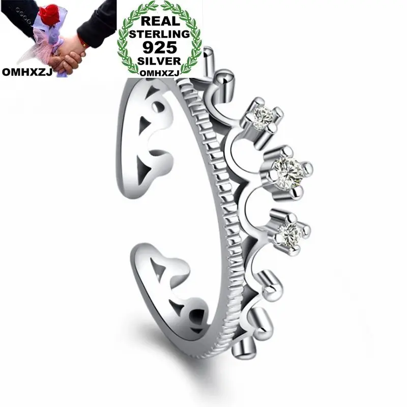 OMHXZJ Wholesale Personality Fashion OL Woman Girl Party Wedding Gift White Crown AAA Zircon 925 Sterling Silver Ring RN148
OMHXZJ Wholesale Personality Fashion OL Woman Girl Party Wedding Gift White Crown AAA Zircon 925 Sterling Silver Ring RN148