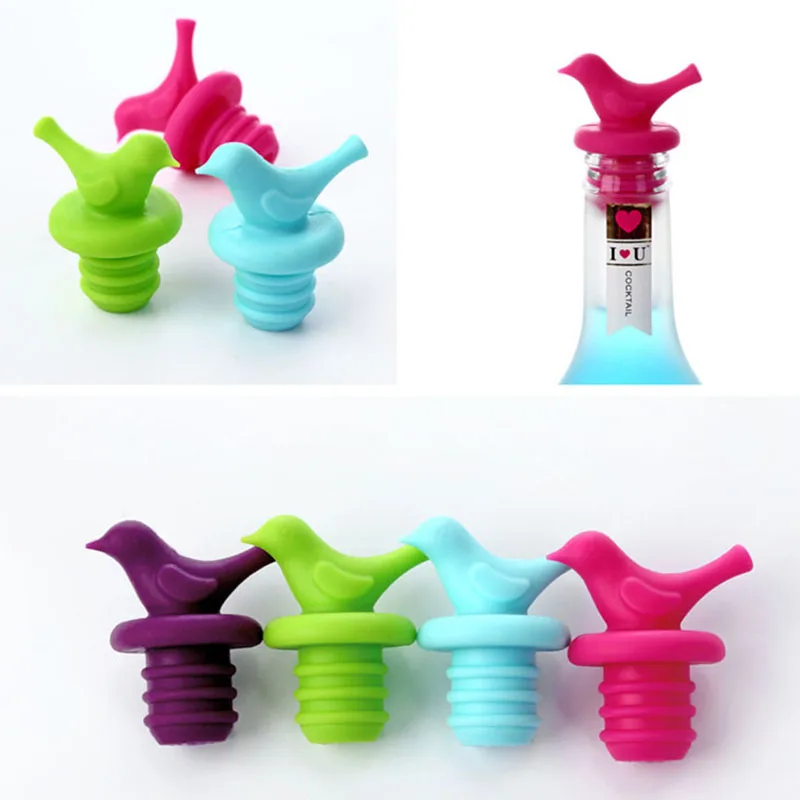 4PCS/set Creative Sweet Color Silicone Wine Bottle Stopper Bird Shape Cork Soy Vinegar Bottle Seeler Bar tools Kitchen Utensils
4PCS/set Creative Sweet Color Silicone Wine Bottle Stopper Bird Shape Cork Soy Vinegar Bottle Seeler Bar tools Kitchen Utensils