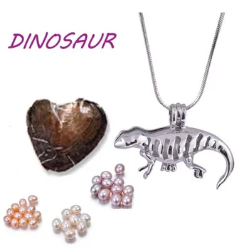 Dinosaur shape of animal Plated sliver cage pendant natural vacuum packed oyster Pearl 18 inches sliver chain birthday gift PO74
Dinosaur shape of animal Plated sliver cage pendant natural vacuum packed oyster Pearl 18 inches sliver chain birthday gift PO74