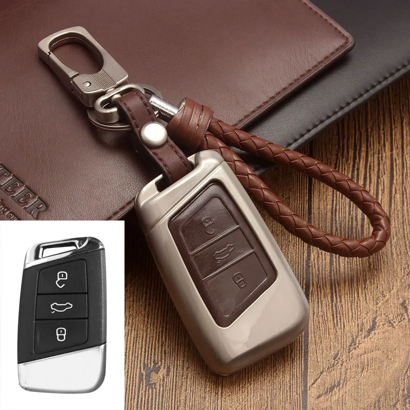 Zinc-alloy-Leather-Car-Key-Remote-Cover-Case-For-Volkswagen-VW-Tiguan-MK2-2017-2018-2016 (7)