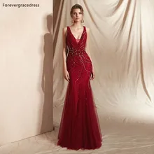 Forevergracedress Dark Red Dresses 2019 มาใหม่ Backless ชุดราตรียาวชุด Plus ขนาดที่กำหนด(China)