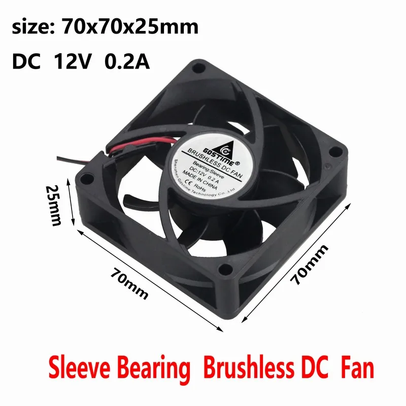 Wholesale 5pcs 70mmx70mmx25mm 2.75 Inch Brushless Fan DC 12V 2 Pin 7 Blade PC Computer CPU Cooler Cooling Fan
Wholesale 5pcs 70mmx70mmx25mm 2.75 Inch Brushless Fan DC 12V 2 Pin 7 Blade PC Computer CPU Cooler Cooling Fan