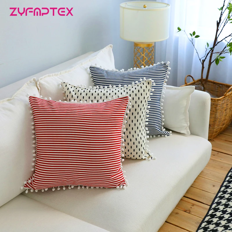 ZYFMPTEX Pompom Trim Lace Decoration Cushion Case Cotton Linen Japanese Style Simple Sweet Princess Wind Pillow Without Filling
ZYFMPTEX Pompom Trim Lace Decoration Cushion Case Cotton Linen Japanese Style Simple Sweet Princess Wind Pillow Without Filling