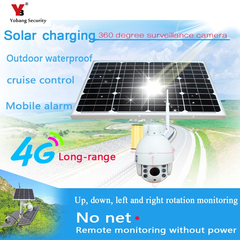Yobang 720P Solar Power Security Surveillance Camera Motion Detection Onvif Wireless Wifi Outdoor IP Camera Support 3G/4G SIM
Yobang 720P Solar Power Security Surveillance Camera Motion Detection Onvif Wireless Wifi Outdoor IP Camera Support 3G/4G SIM