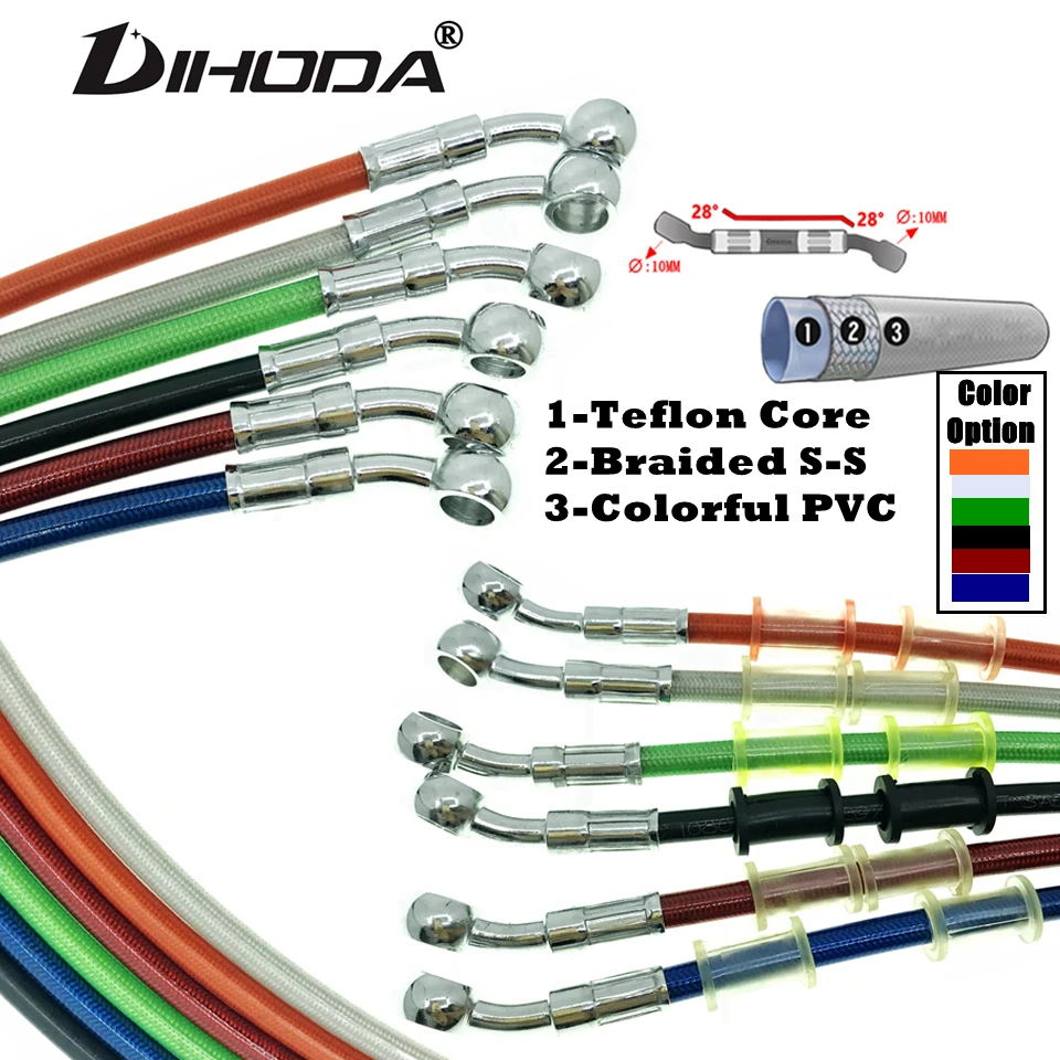 Universal 400mm - 2200mm Motorcycle Hydraulic Brake Hose Line Cable 28 degrees 10mm Banjo Pipe Line Braided oil hose
Universal 400mm - 2200mm Motorcycle Hydraulic Brake Hose Line Cable 28 degrees 10mm Banjo Pipe Line Braided oil hose