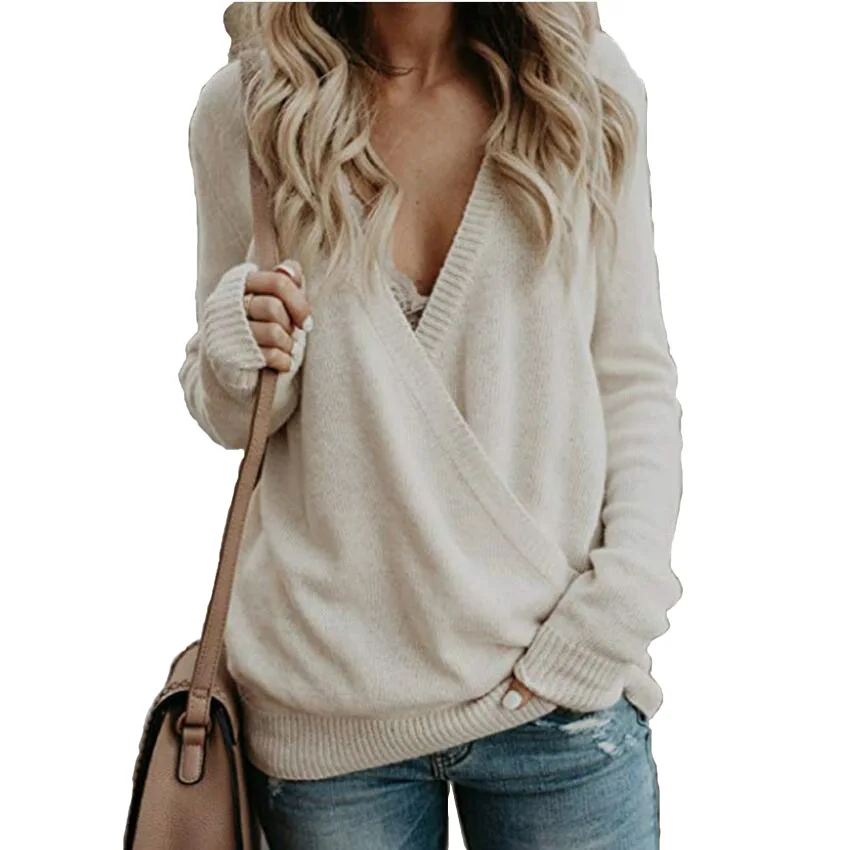 YEMUSEED 2018 Autumn Winter Women's sweater V-neck Rabbit Velvet Stitching Cross Foreign Trade Sweater 1502
YEMUSEED 2018 Autumn Winter Women's sweater V-neck Rabbit Velvet Stitching Cross Foreign Trade Sweater 1502