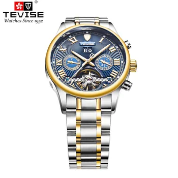 

TEVISE Mens Automatic T806A Self-wind Wristwatches Week Display Auto Date Man Watches Complete Calendar Moon Phase Watch Relojes