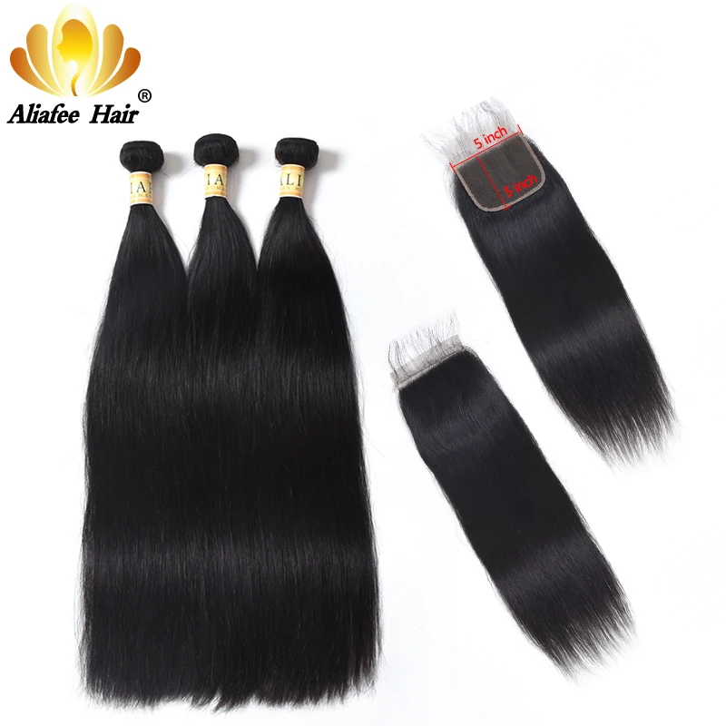 AliAfee Brazilian Bundles Weaving With 5X5 Closure Non-Remy Hair Natural Color Straight Hair 100% Human Hair 3/4+1 Bundles Deals
AliAfee Brazilian Bundles Weaving With 5X5 Closure Non-Remy Hair Natural Color Straight Hair 100% Human Hair 3/4+1 Bundles Deals