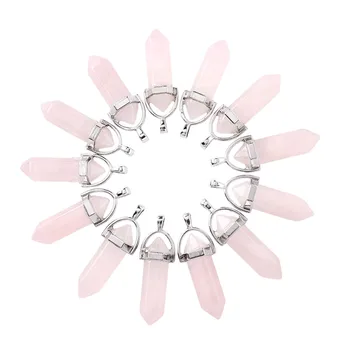 PandaHall 20pc 40~42x8x8mm Semi-precious RoseQuartz Stone Jewellery Necklace DIY Pendants Findings with Alloy Metal Findings
PandaHall 20pc 40~42x8x8mm Semi-precious RoseQuartz Stone Jewellery Necklace DIY Pendants Findings with Alloy Metal Findings