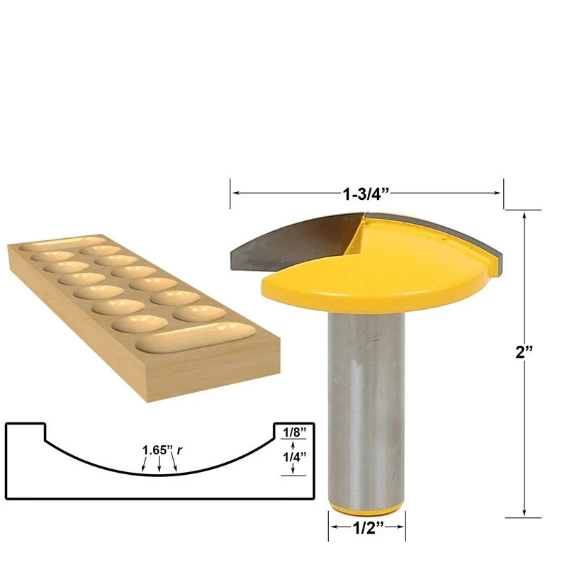1pc 1/2" Shank Small Bowl Router Bit - 1.65" Radius - 1-3/4" Wide For Woodworking Cutting Tool
1pc 1/2" Shank Small Bowl Router Bit - 1.65" Radius - 1-3/4" Wide For Woodworking Cutting Tool