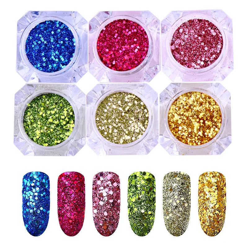 3D Silver Shiny Nail Glitter Laser Nail Sequins Holographic Multi-size Sequins Round Hexagon Shape Flakles Nail Art Decoration
3D Silver Shiny Nail Glitter Laser Nail Sequins Holographic Multi-size Sequins Round Hexagon Shape Flakles Nail Art Decoration