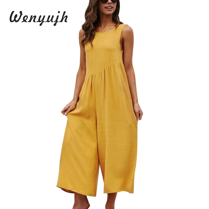 WENYUJH Wide Leg Solid Jumpsuit Sexy Sleeveless Backless Women Jumpsuit Casual Loose Pocket Basic Ladies Romper Jumpsuit Fashion
WENYUJH Wide Leg Solid Jumpsuit Sexy Sleeveless Backless Women Jumpsuit Casual Loose Pocket Basic Ladies Romper Jumpsuit Fashion