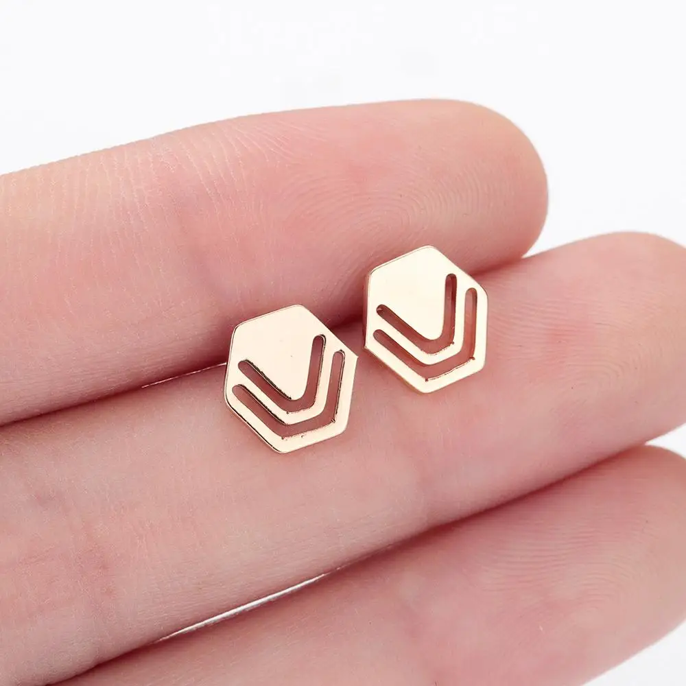 Chandler 316L Stainless Steel Creative Boho Hexagon Earrings Metal Geometry Stud Earring For Women Nickel Free European Bronics
Chandler 316L Stainless Steel Creative Boho Hexagon Earrings Metal Geometry Stud Earring For Women Nickel Free European Bronics