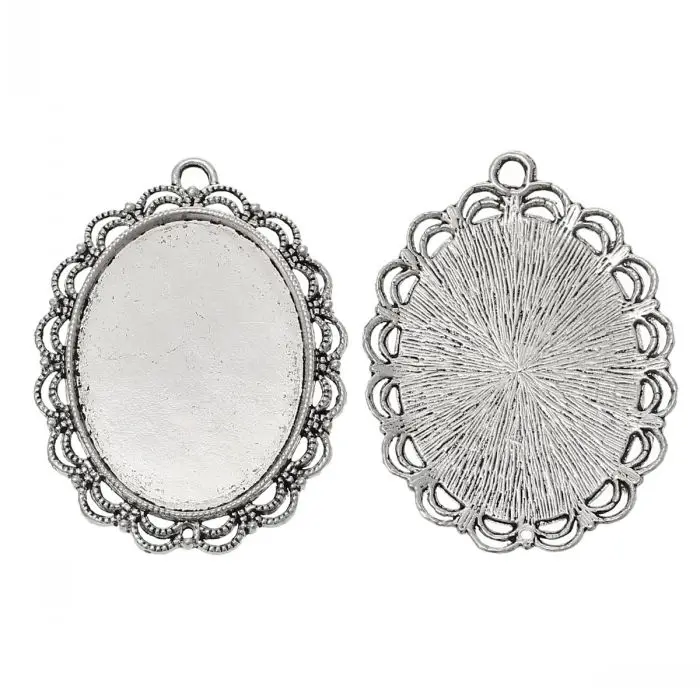 New Charm Pendants Oval Antique Silver Cabochon Settings(Fit 4cm x 3cm)5.5cm x 4.1cm,10 PCs
New Charm Pendants Oval Antique Silver Cabochon Settings(Fit 4cm x 3cm)5.5cm x 4.1cm,10 PCs