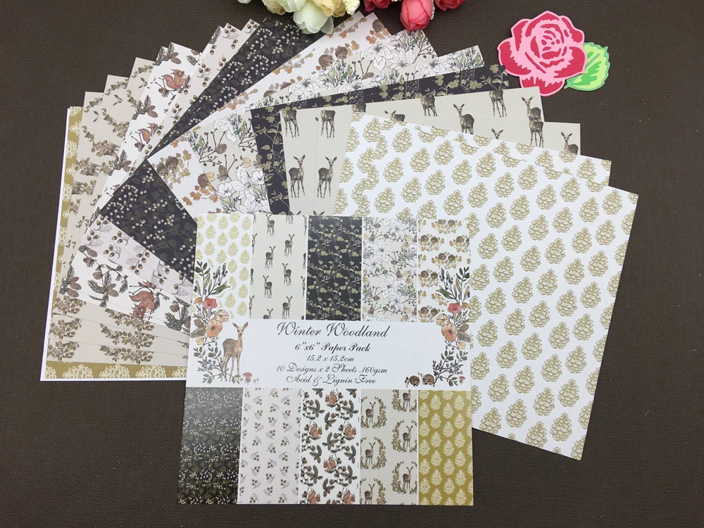 AlinaCraft 20 sheets 6"X6" winter woodland patterned paper Scrapbooking paper pack handmade craft paper craft Background pad
AlinaCraft 20 sheets 6"X6" winter woodland patterned paper Scrapbooking paper pack handmade craft paper craft Background pad