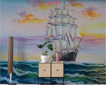 beibehang Custom size Pure hand-painted dusk Jinghai sea sailing landscape oil painting art background mural wallpaper behang
beibehang Custom size Pure hand-painted dusk Jinghai sea sailing landscape oil painting art background mural wallpaper behang
