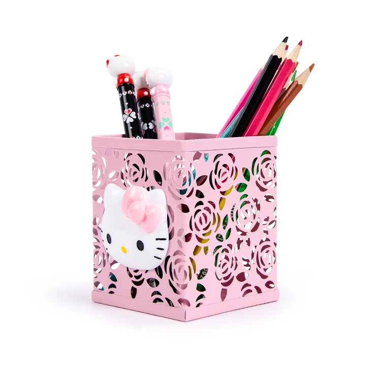 Hello Kitty Hollow-out Decorative Pattern Brush Pot KT Metal Pen Holder Cute Fashion Multifunction Desktop Storage Box
Hello Kitty Hollow-out Decorative Pattern Brush Pot KT Metal Pen Holder Cute Fashion Multifunction Desktop Storage Box