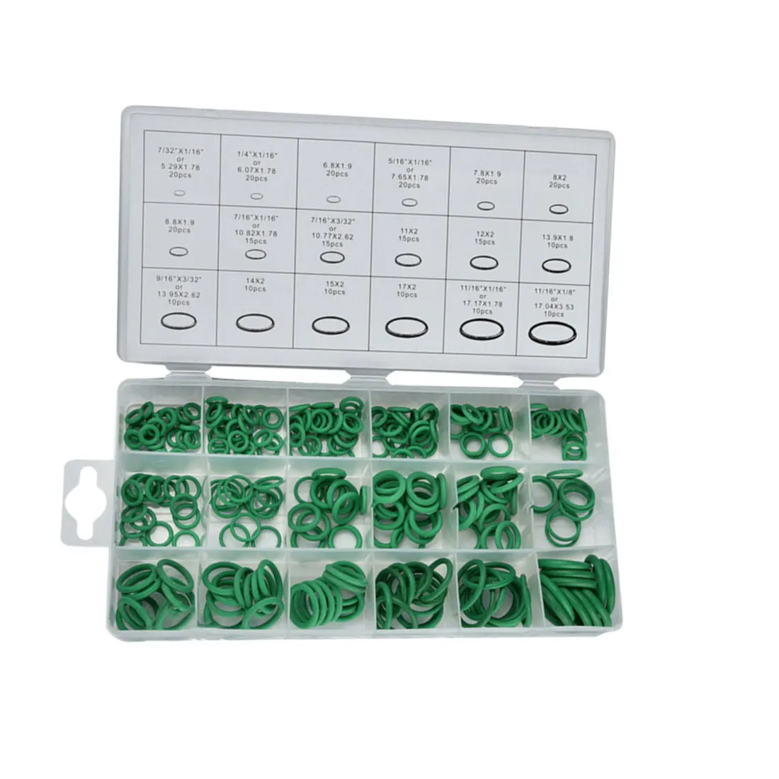 270 Pcs 18 Sizes Kit Air Conditioning Green O Type Rubber Ring Car Auto Vehicle Repair
270 Pcs 18 Sizes Kit Air Conditioning Green O Type Rubber Ring Car Auto Vehicle Repair
