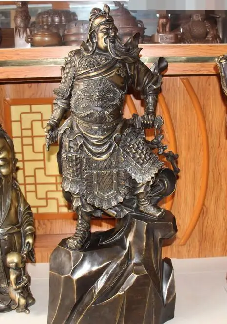 free 31" Chinese Pure Bronze Stand Guan Gong Yu Warrior God Guangong Dragon Statue fast
free 31" Chinese Pure Bronze Stand Guan Gong Yu Warrior God Guangong Dragon Statue fast