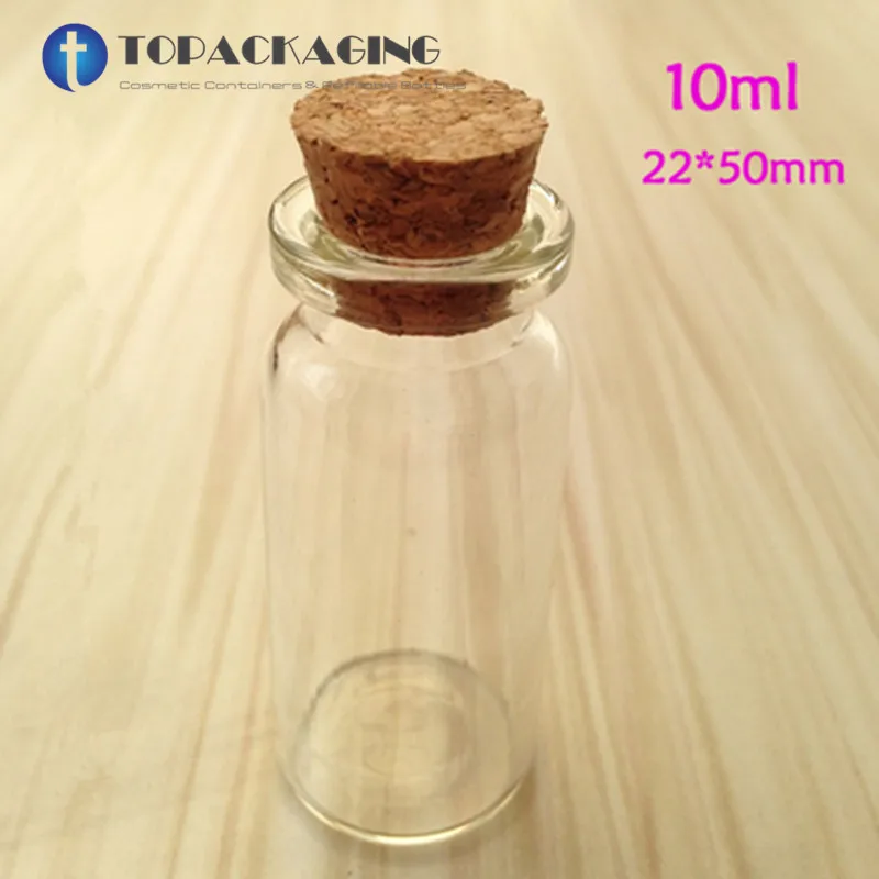 

500PCS*10ML Glass Bottle With Cork Lid Cosmetic Test Vials Empty Perfume Packing Small Essence Oil Container Serum Refillable