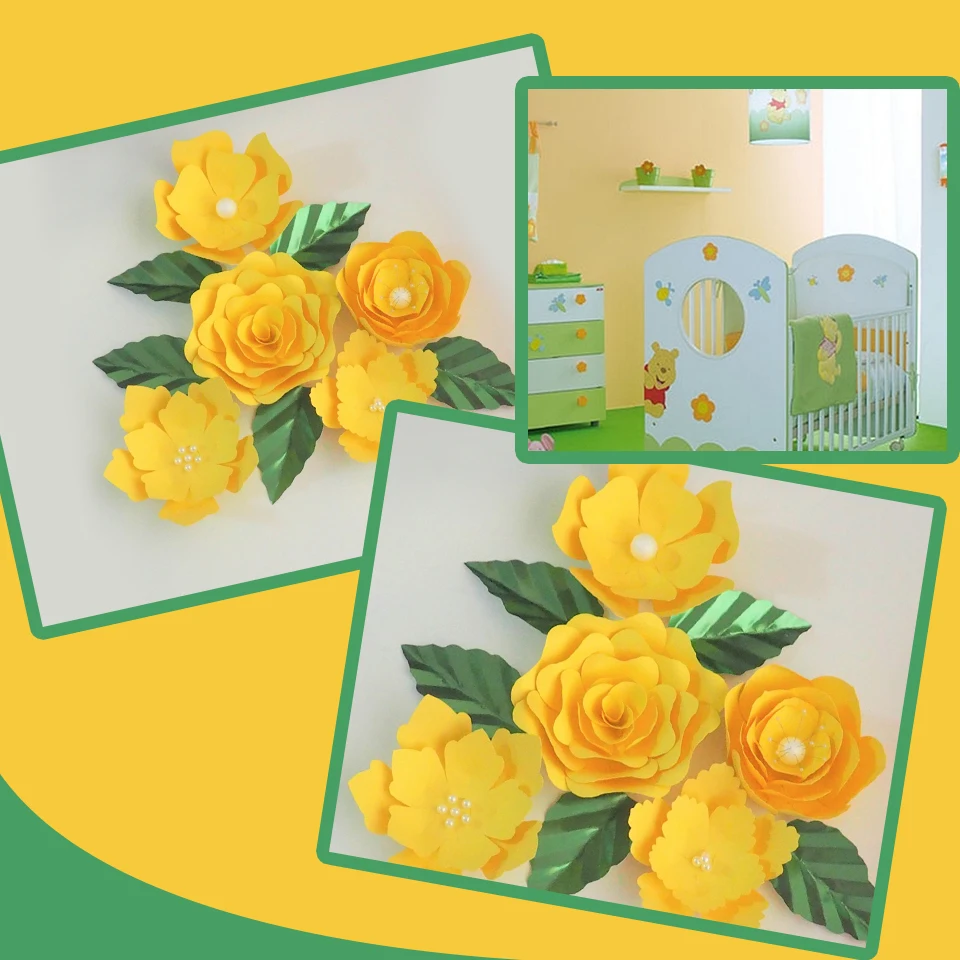 Handmade Yellow Easy Made DIY Paper Flowers Green Leaves Set 4 Nursery Wall Deco Baby Shower Girls Room Backdrop Video Tutorials
Handmade Yellow Easy Made DIY Paper Flowers Green Leaves Set 4 Nursery Wall Deco Baby Shower Girls Room Backdrop Video Tutorials