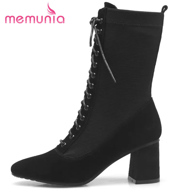 MEMUNIA 2018 suede leather ankle boots for women square toe thick high heels boots elegant autumn winter ladies shoes
MEMUNIA 2018 suede leather ankle boots for women square toe thick high heels boots elegant autumn winter ladies shoes