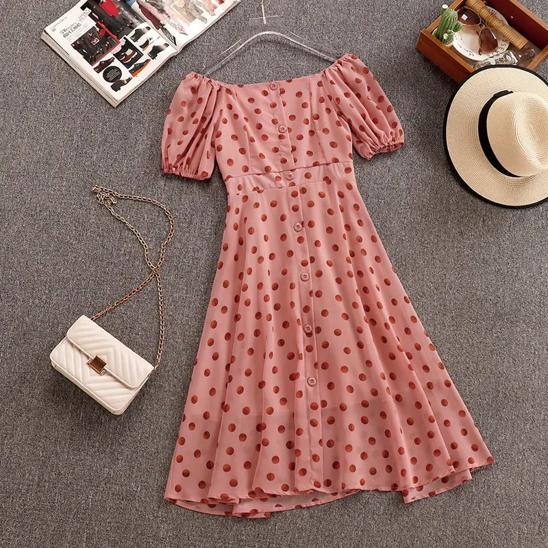 Korean Style 2019 Summer Elegant Women Short Sleeves Dot A Line Dress Female Dresses A1670
Korean Style 2019 Summer Elegant Women Short Sleeves Dot A Line Dress Female Dresses A1670