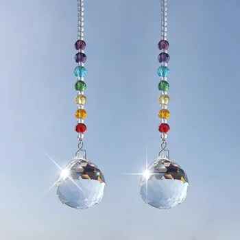 H&D 30mm Crystal Prism Ball Chakra Colors Rondelle Beads Strand Design Rainbow Suncatcher,Pack of 2,Chrismas Decoration for Home
H&D 30mm Crystal Prism Ball Chakra Colors Rondelle Beads Strand Design Rainbow Suncatcher,Pack of 2,Chrismas Decoration for Home