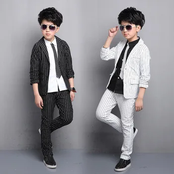 Boy's Suits & Blazers Children's Clothing Boy's suit+pant 2 pcs sets size 110-160cm black white striped fashion boys suits set
Boy's Suits & Blazers Children's Clothing Boy's suit+pant 2 pcs sets size 110-160cm black white striped fashion boys suits set