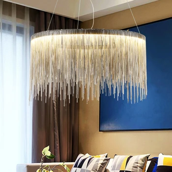 Modern high - end villa art personality lamps simple atmosphere chain chandelier Nordic bedroom living room restaurant lights
Modern high - end villa art personality lamps simple atmosphere chain chandelier Nordic bedroom living room restaurant lights