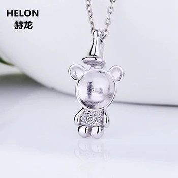925 Sterling Silver Women Pendant Setting 8-9mm Round Bead or Pearl Semi Mount Pendant Bear fit Amber Lapis Lazuli Wholesale
925 Sterling Silver Women Pendant Setting 8-9mm Round Bead or Pearl Semi Mount Pendant Bear fit Amber Lapis Lazuli Wholesale