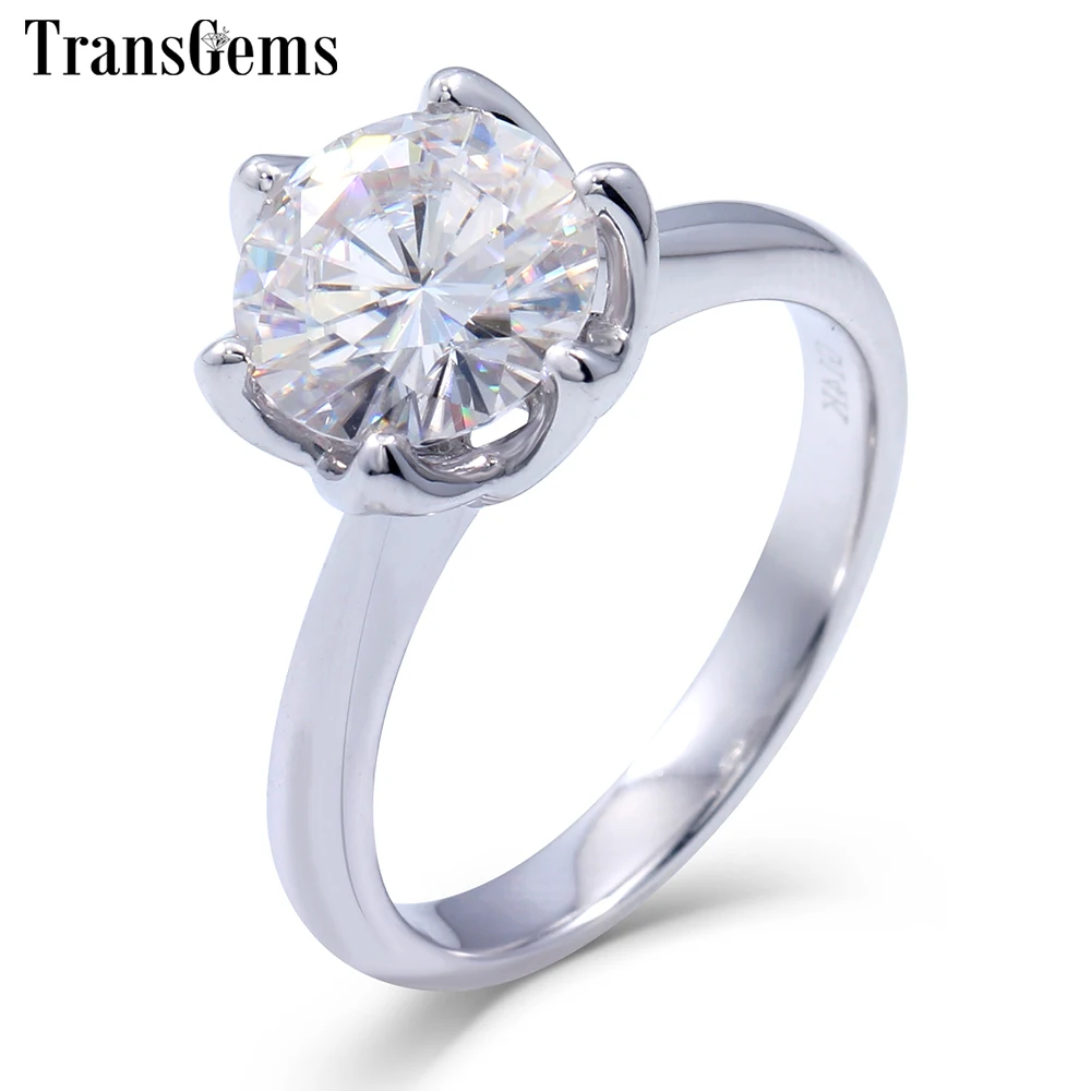 Transgems 2 Carat ct F Color Engagement Wedding Lab Grown Moissanite Diamond Ring Solid 14K 585 White Gold Jewelry For Woman
Transgems 2 Carat ct F Color Engagement Wedding Lab Grown Moissanite Diamond Ring Solid 14K 585 White Gold Jewelry For Woman
