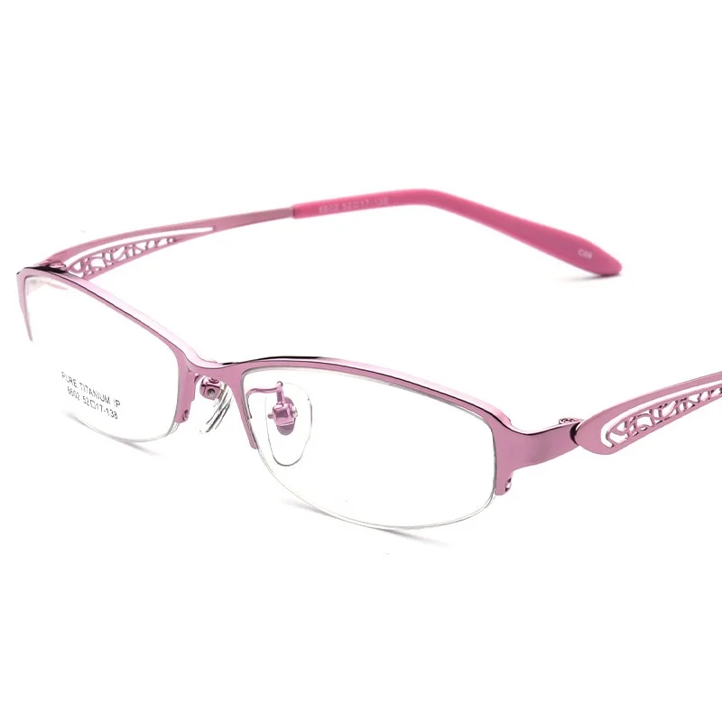 Pure titaniu women eyeglasses frames ultra light half rim female optical myopia spectacle frame ladies reading glasses eyewear
Pure titaniu women eyeglasses frames ultra light half rim female optical myopia spectacle frame ladies reading glasses eyewear