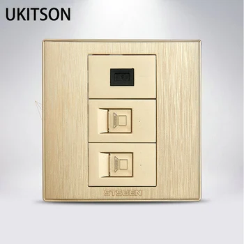 Champagne Gold 86mm Wall Outlet Optical Fiber SC With Dual RJ45 CAT5E Network Socket For Home Office Computer
Champagne Gold 86mm Wall Outlet Optical Fiber SC With Dual RJ45 CAT5E Network Socket For Home Office Computer