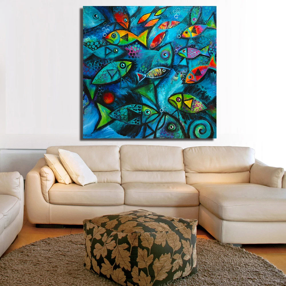QKART Animal Painting Deep Blue Sea Fish Oil Painting on Canvas Wall Pictures for Living Room Poster and Print Wall Decor
QKART Animal Painting Deep Blue Sea Fish Oil Painting on Canvas Wall Pictures for Living Room Poster and Print Wall Decor