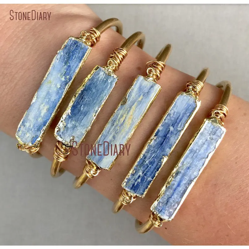 Recatngle Blue Kyanite Bar Cuff Bracelet For Women Electroplated Gold Denim Bridesmaid Gift Bangle Raw Kyanite Bracelet BM11244
Recatngle Blue Kyanite Bar Cuff Bracelet For Women Electroplated Gold Denim Bridesmaid Gift Bangle Raw Kyanite Bracelet BM11244