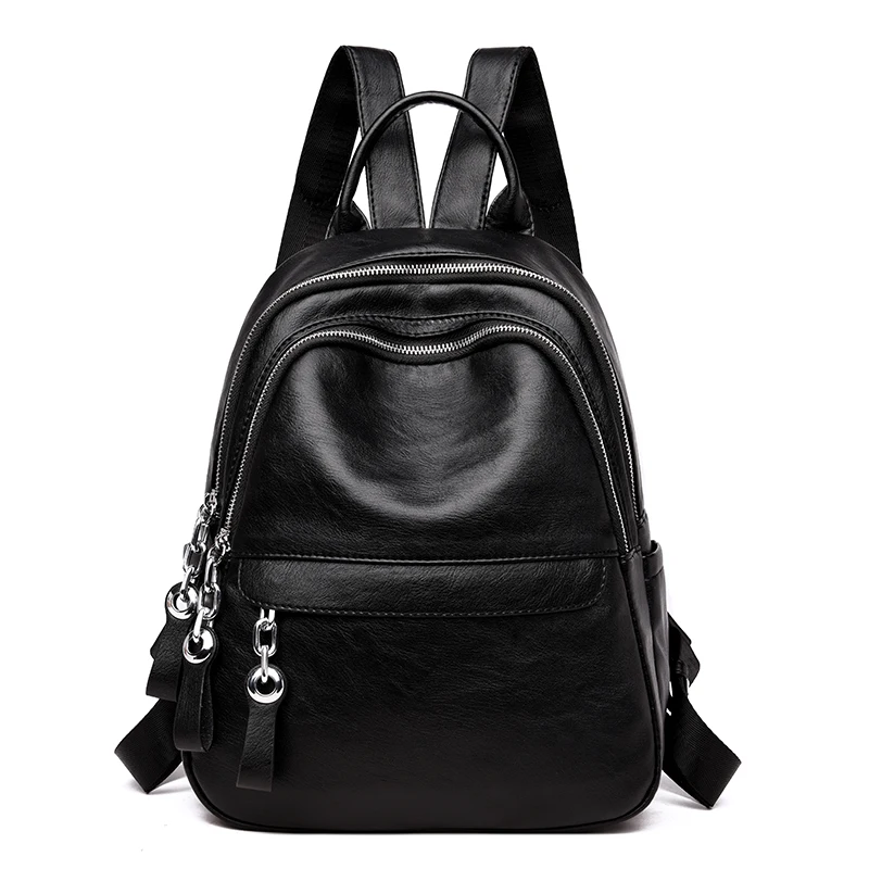 Высококачественная кожаная женская сумка рюкзак школьный для девочек