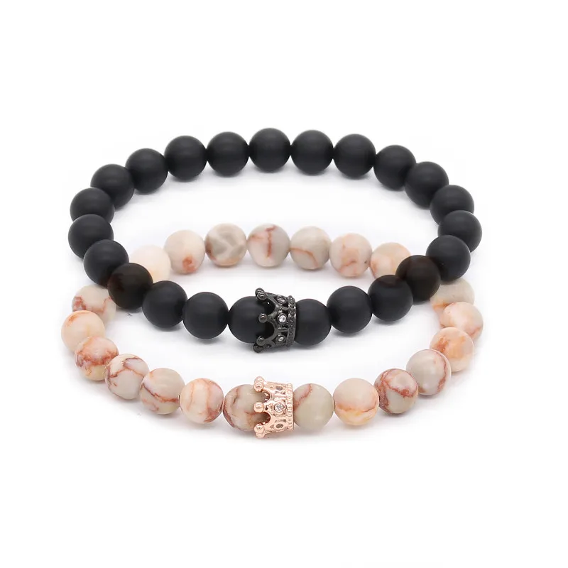 Poshfeel Couple His And Hers Bracelets Distance Black Matte & White Beads Cz Crown King Charm Stone Bracelet Lovers Mbr170369
Poshfeel Couple His And Hers Bracelets Distance Black Matte & White Beads Cz Crown King Charm Stone Bracelet Lovers Mbr170369