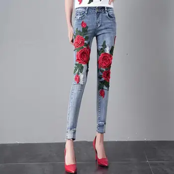 Summer Fashion Designer Women Embroidery Patchwork Ankle Length Denim Pants , Spring Female Woman Low Waisted Jeans Trousers
Summer Fashion Designer Women Embroidery Patchwork Ankle Length Denim Pants , Spring Female Woman Low Waisted Jeans Trousers