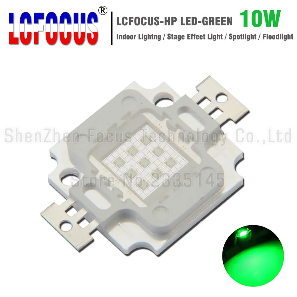 Фото Светодиодный чип высокой мощности 10 Вт Зеленый 520 525nm COB диод SMD - купить