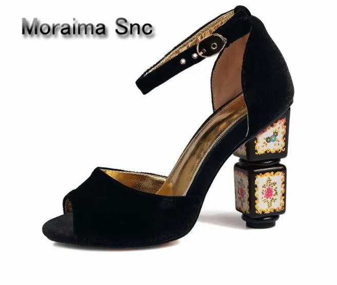 Moraima Snc European retro suede pumps red black blue strange style pumps ankle strap sexy peep toe high heels shoes women 2018
Moraima Snc European retro suede pumps red black blue strange style pumps ankle strap sexy peep toe high heels shoes women 2018